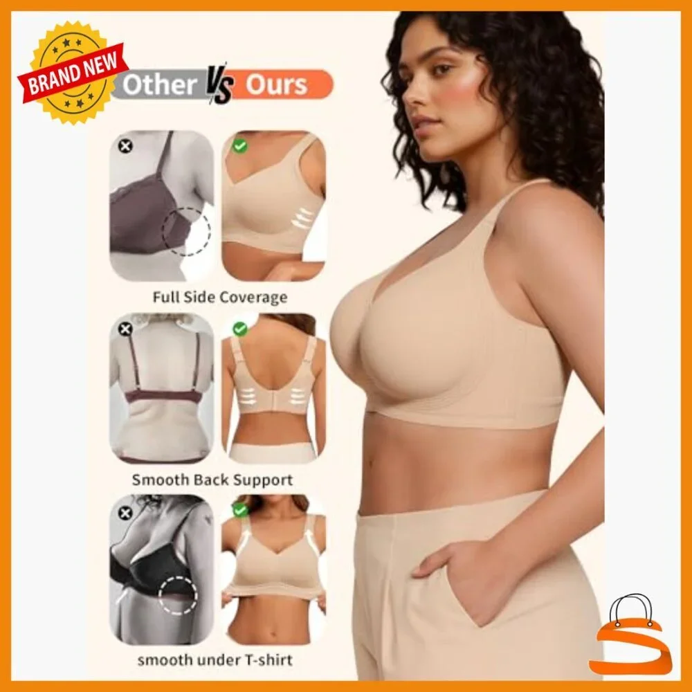 Seamless Wireless Push Up Bra Full Coverage Comfort Support T-Shirt